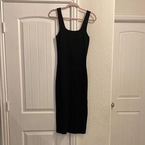 MIOU MUSE Elegant Black Sleeveless Bodycon Dress, Sz L